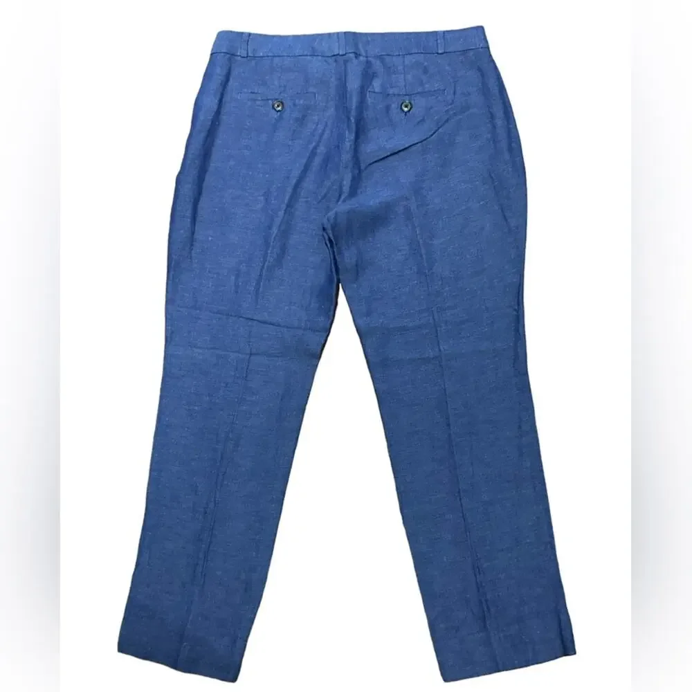 Banana Republic Avery Women’s Size 6 Blue Linen Blend Cropped Dress Pants